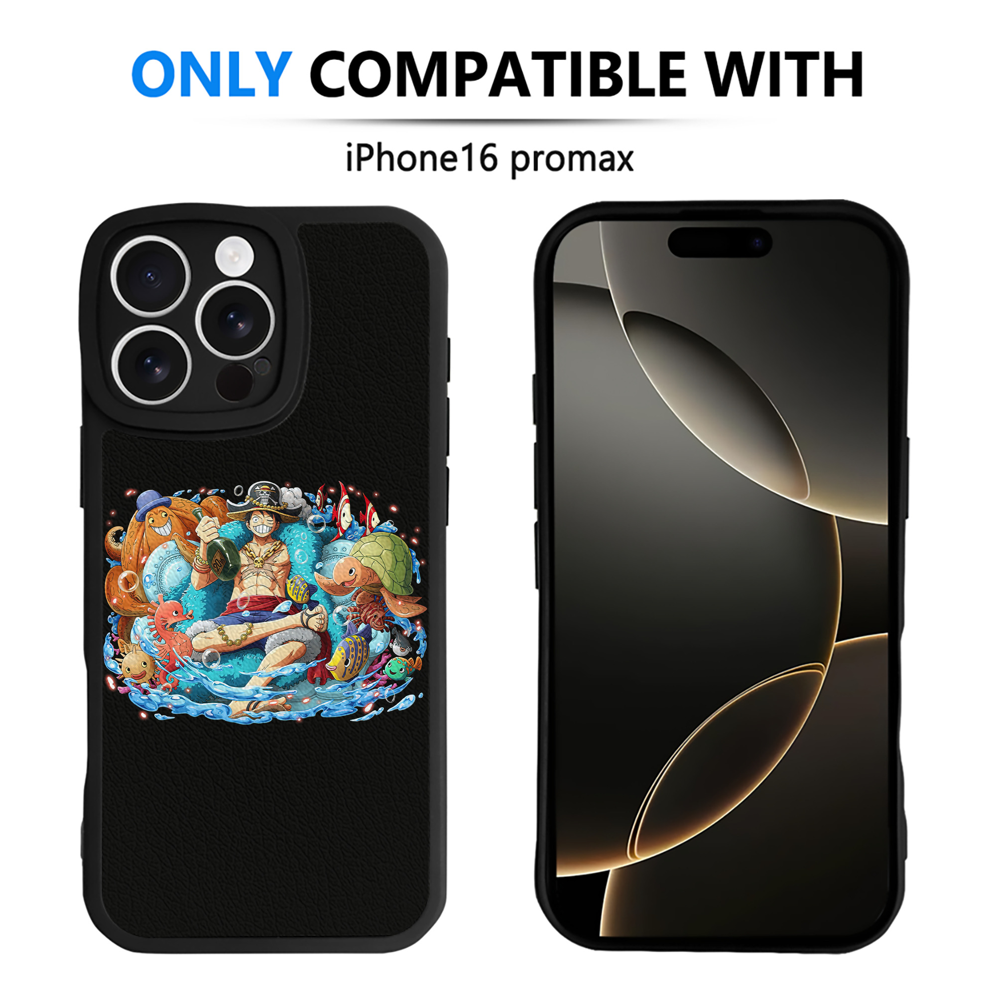 （画像用） ワンピース モンキー・D・ルフィ ONE PIECE Monkey D. Luffy 【iPhone 16シリーズ対応】シリコンスマホケース（レザー調） 材質：シリコン